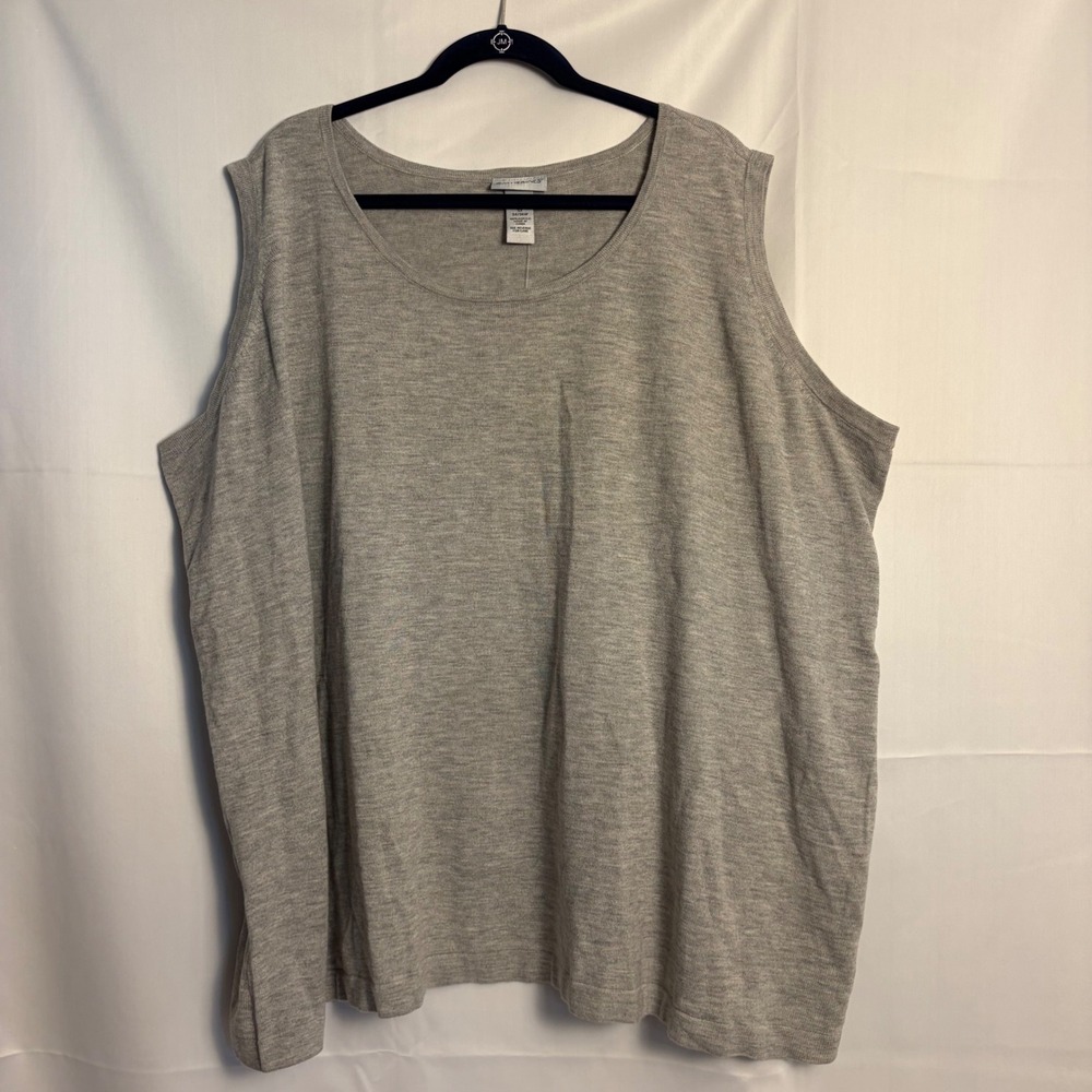 Catherines Womens 5X 34/36W Gray Sleeveless Sweater Tank Top Shell New 015812
